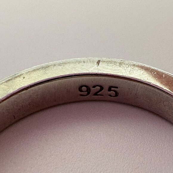 SETA Solid Sterling Silver 925 Blue Cubic Zirconia Statement Ring Size 6 - Picture 10 of 13